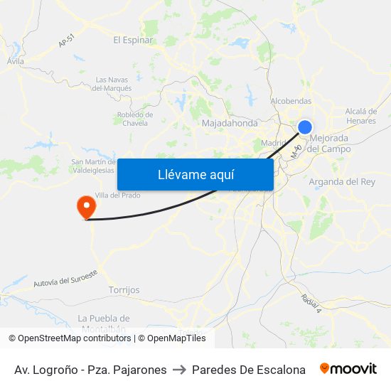 Av. Logroño - Pza. Pajarones to Paredes De Escalona map