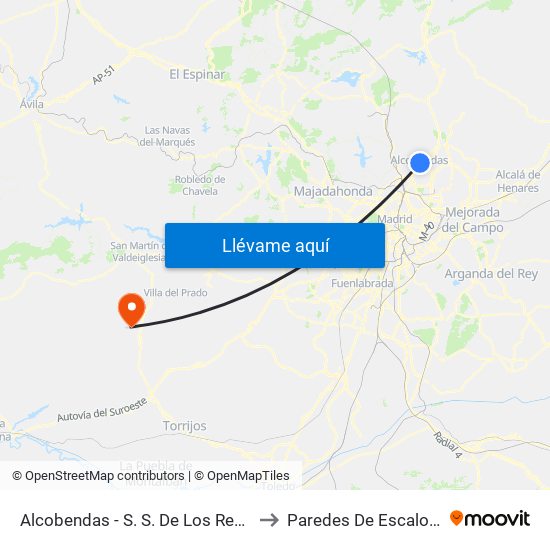 Alcobendas - S. S. De Los Reyes to Paredes De Escalona map