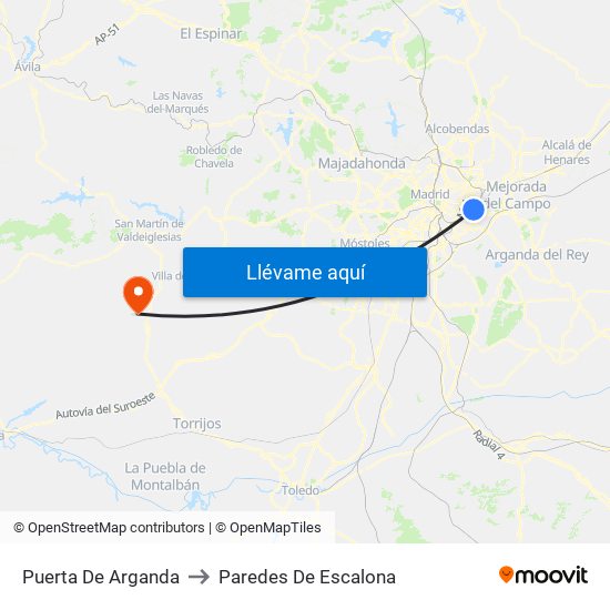 Puerta De Arganda to Paredes De Escalona map