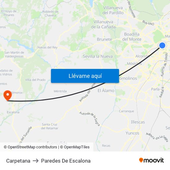 Carpetana to Paredes De Escalona map