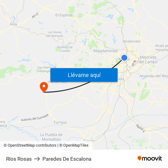 Ríos Rosas to Paredes De Escalona map
