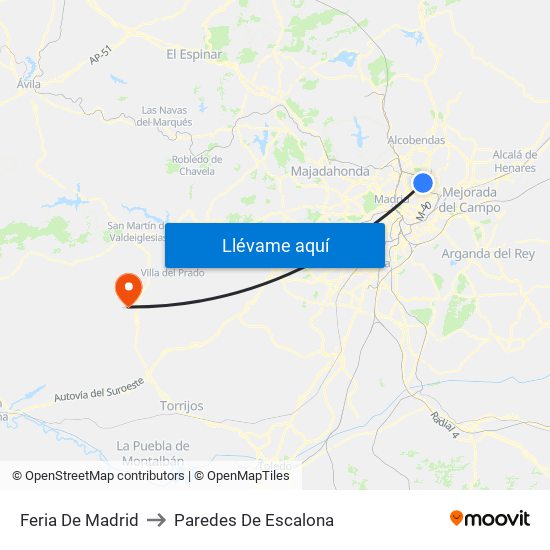 Feria De Madrid to Paredes De Escalona map