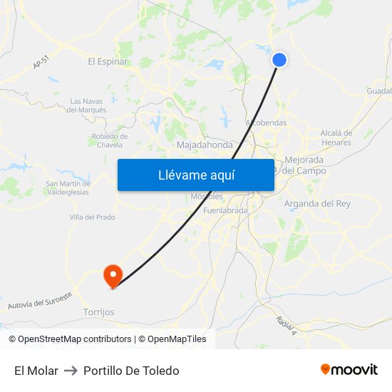 El Molar to Portillo De Toledo map