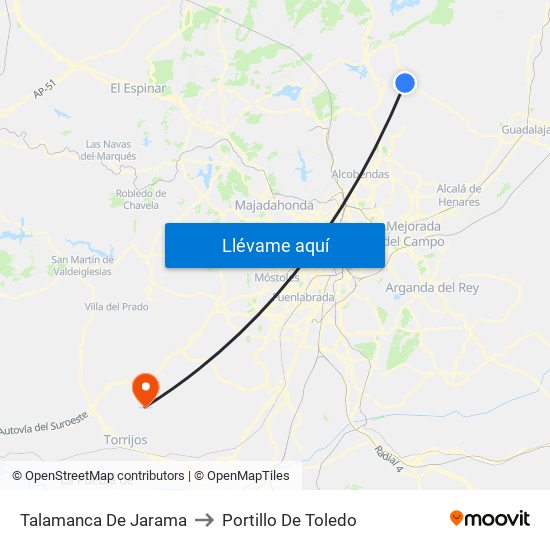 Talamanca De Jarama to Portillo De Toledo map