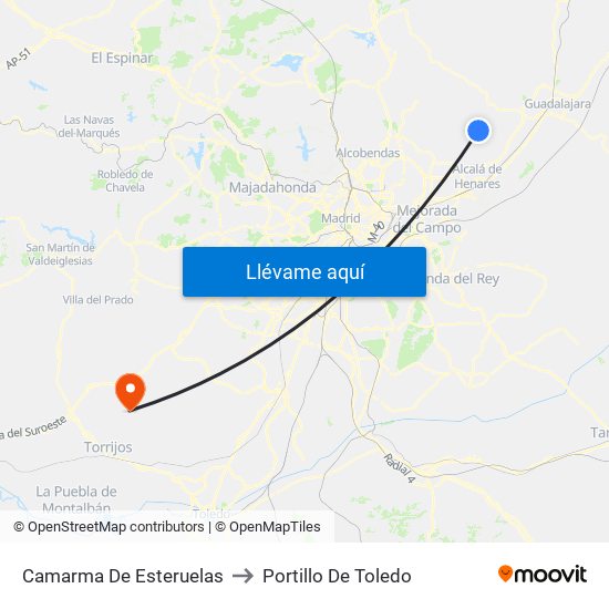 Camarma De Esteruelas to Portillo De Toledo map