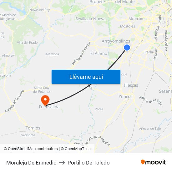 Moraleja De Enmedio to Portillo De Toledo map
