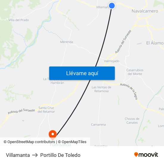 Villamanta to Portillo De Toledo map