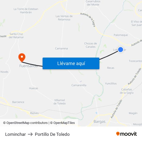 Lominchar to Portillo De Toledo map