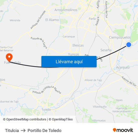 Titulcia to Portillo De Toledo map
