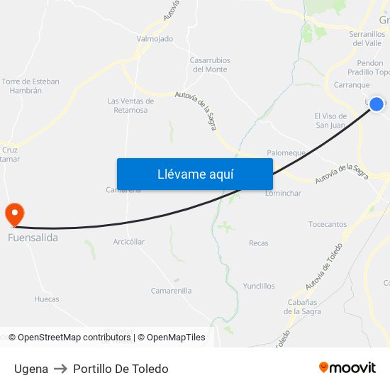 Ugena to Portillo De Toledo map