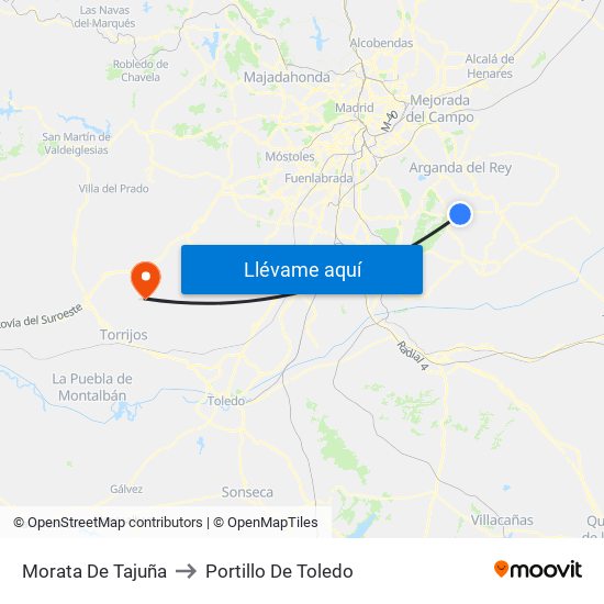 Morata De Tajuña to Portillo De Toledo map