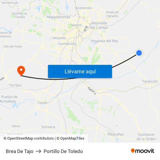 Brea De Tajo to Portillo De Toledo map