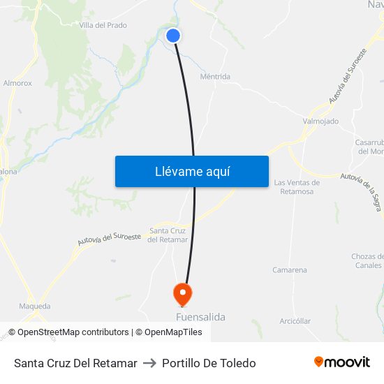 Santa Cruz Del Retamar to Portillo De Toledo map