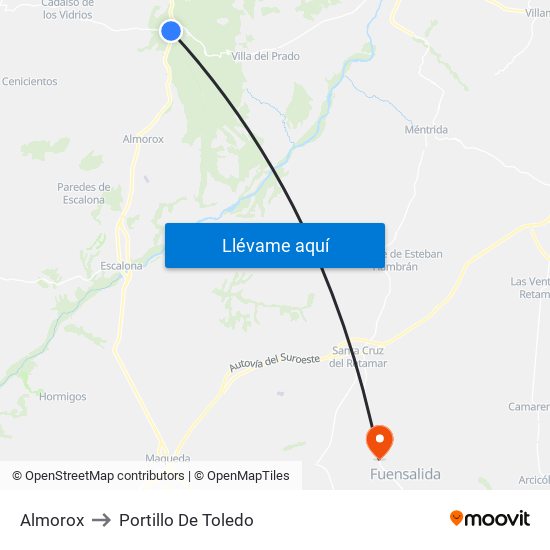 Almorox to Portillo De Toledo map