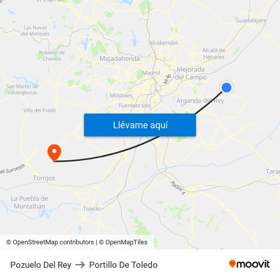 Pozuelo Del Rey to Portillo De Toledo map