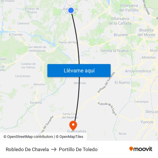 Robledo De Chavela to Portillo De Toledo map