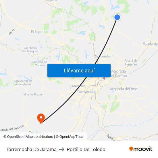Torremocha De Jarama to Portillo De Toledo map