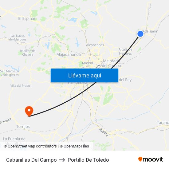 Cabanillas Del Campo to Portillo De Toledo map
