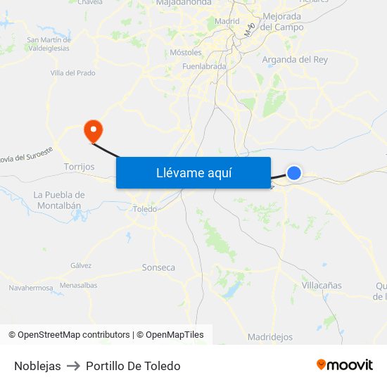 Noblejas to Portillo De Toledo map