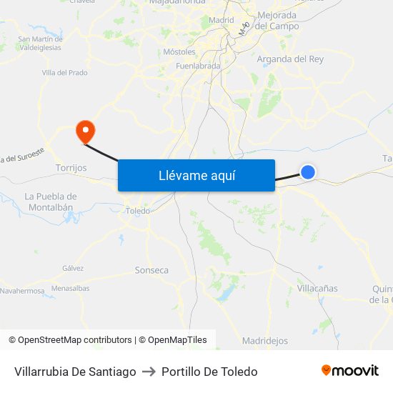 Villarrubia De Santiago to Portillo De Toledo map