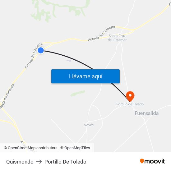 Quismondo to Portillo De Toledo map