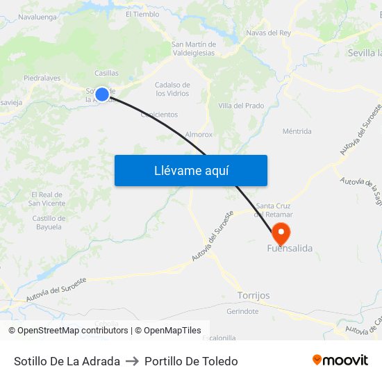 Sotillo De La Adrada to Portillo De Toledo map