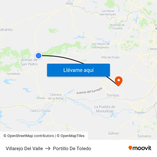 Villarejo Del Valle to Portillo De Toledo map