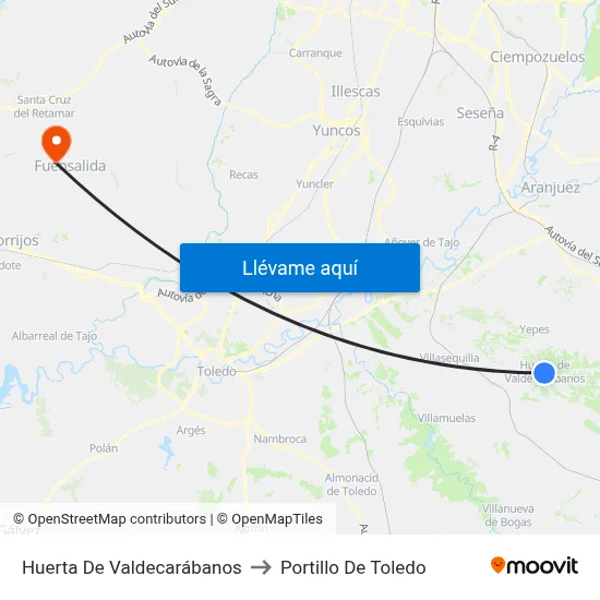 Huerta De Valdecarábanos to Portillo De Toledo map