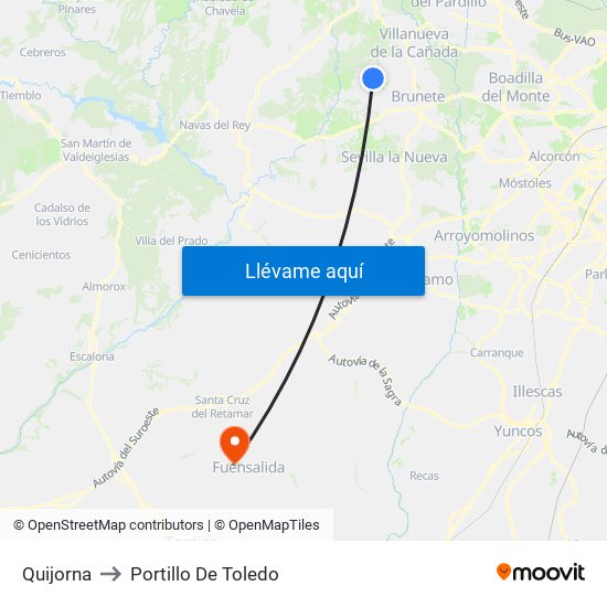 Quijorna to Portillo De Toledo map