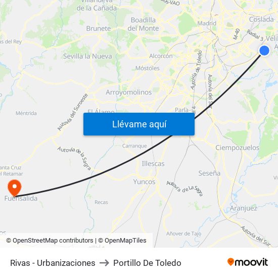 Rivas - Urbanizaciones to Portillo De Toledo map