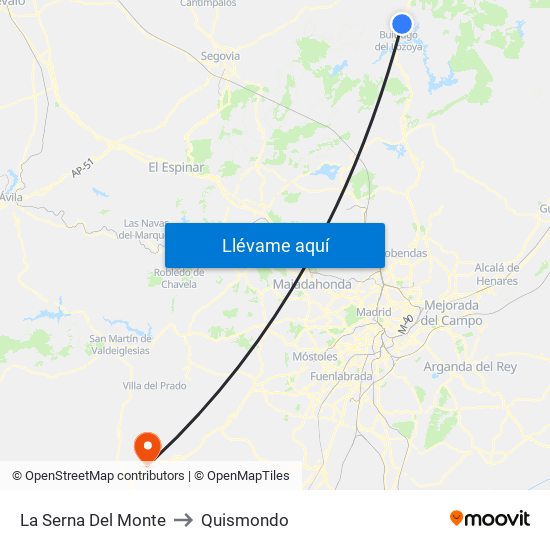 La Serna Del Monte to Quismondo map