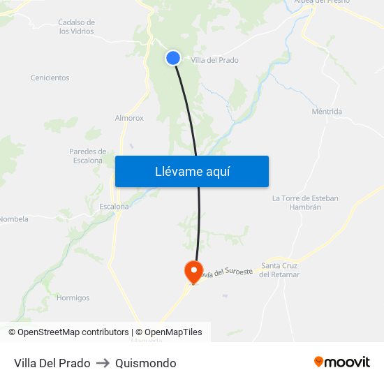 Villa Del Prado to Quismondo map