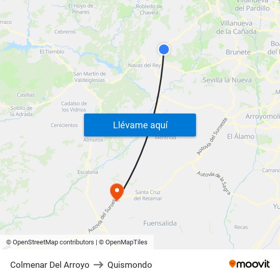 Colmenar Del Arroyo to Quismondo map