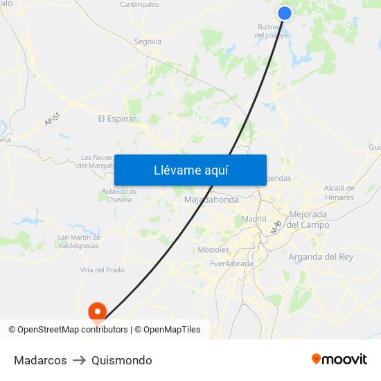 Madarcos to Quismondo map