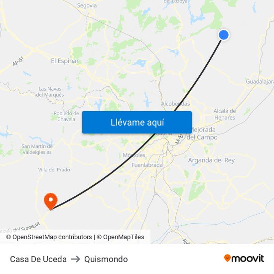 Casa De Uceda to Quismondo map
