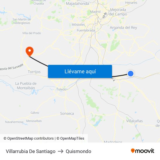 Villarrubia De Santiago to Quismondo map