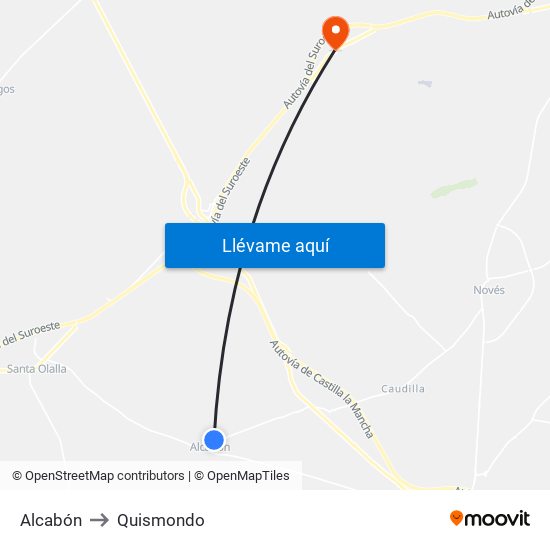 Alcabón to Quismondo map