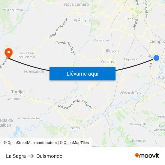 La Sagra to Quismondo map