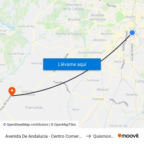 Avenida De Andalucía - Centro Comercial to Quismondo map