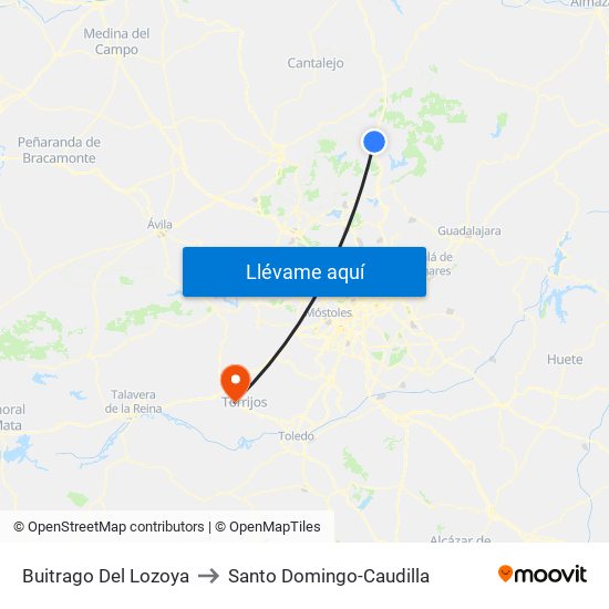 Buitrago Del Lozoya to Santo Domingo-Caudilla map