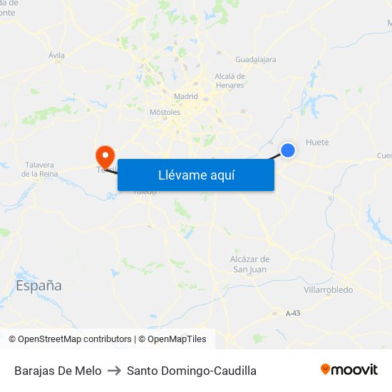 Barajas De Melo to Santo Domingo-Caudilla map