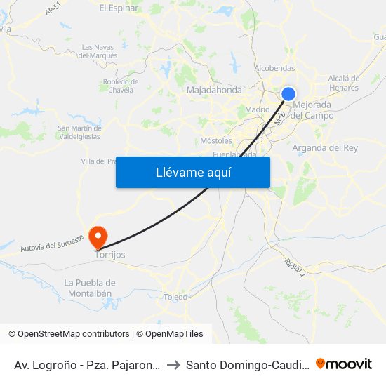 Av. Logroño - Pza. Pajarones to Santo Domingo-Caudilla map