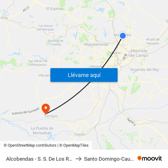 Alcobendas - S. S. De Los Reyes to Santo Domingo-Caudilla map