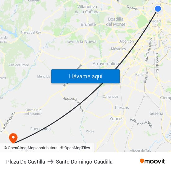 Plaza De Castilla to Santo Domingo-Caudilla map