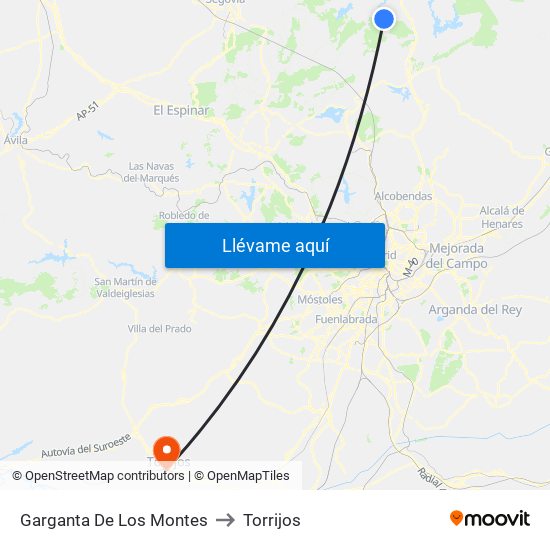 Garganta De Los Montes to Torrijos map