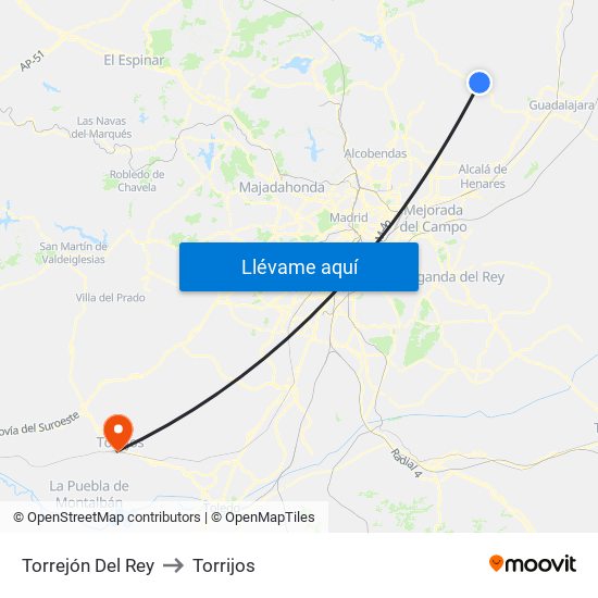 Torrejón Del Rey to Torrijos map