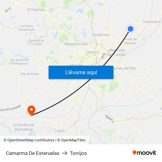 Camarma De Esteruelas to Torrijos map