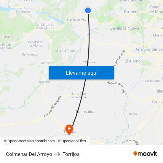 Colmenar Del Arroyo to Torrijos map