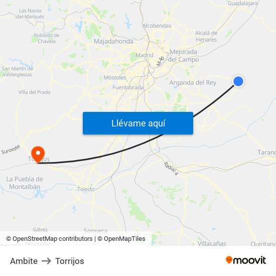 Ambite to Torrijos map