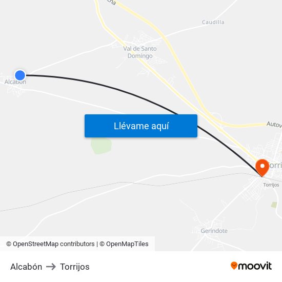 Alcabón to Torrijos map